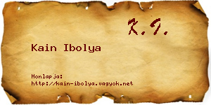 Kain Ibolya névjegykártya