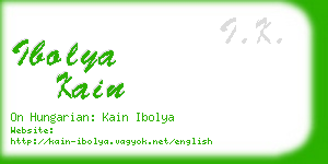 ibolya kain business card